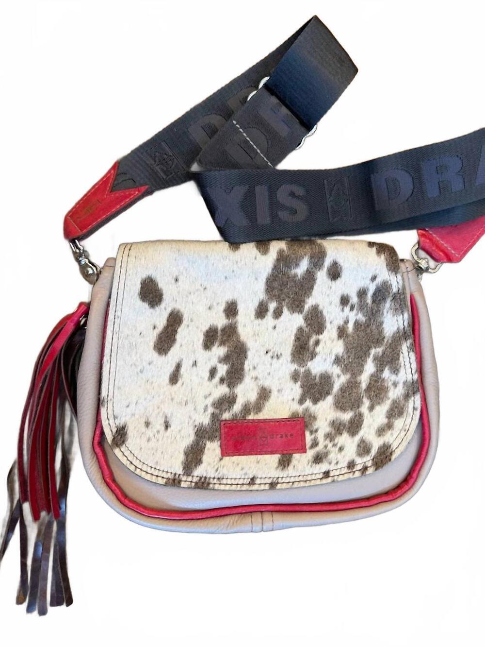 NEW ALEXIS DRAKE women's mini esther crossbody bag in stone gray